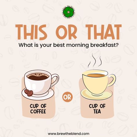 ☕ This or That: Morning Edition! 🍵 What’s your go-to morning drink to kickstart your day? Are you team #Coffee, savoring that rich aroma and energy boost, or team #Tea, embracing the calming warmth and delicate flavors? 🌞 Comment below and let us know which one fuels your morning! 👇💬 📲 Tap to follow for more daily brews! #BrewTheBlend #MorningRoutine #CoffeeOrTea #DailyDoseOfHealth #StartYourDayRight #BeverageChoice #MorningVibes #TeaLovers #CoffeeLovers #WellnessJourney #HealthyChoices Good Morning Breakfast, Morning Drinks, Energy Boost, Morning Breakfast, Coffee Cafe, Boost Energy, Healthy Choices, Follow For More, Coffee Lover