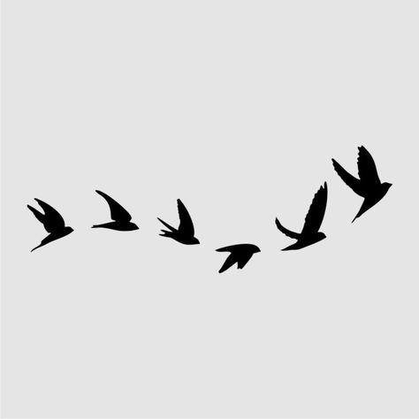 Reusable Thick Craft Stencil for Furniture, Walls, Wood, Fabrics, Glass, Art, Canvas etc. FLYING BIRDS. Stencils are made from thick plastic sheet, reusable. Simply wash it in a warm water and use again. | eBay! Bird Silhouette Tattoos, Flying Bird Silhouette, Vogel Silhouette, Shabby Chic Diy Crafts, Bird Stencil, Adhesive Stencils, Silhouette Tattoos, Silhouette Painting, Romantic Shabby Chic