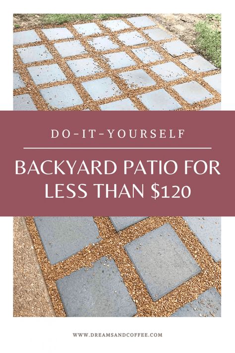 How to Build a DIY Patio for Under $120 | Outdoor Spaces Pavers Diy, Diy Patio Pavers, Easy Patio, Pavers Backyard, Diy Backyard Patio, Outdoor Patio Diy, Cheap Patio, Budget Patio, Patio Flooring