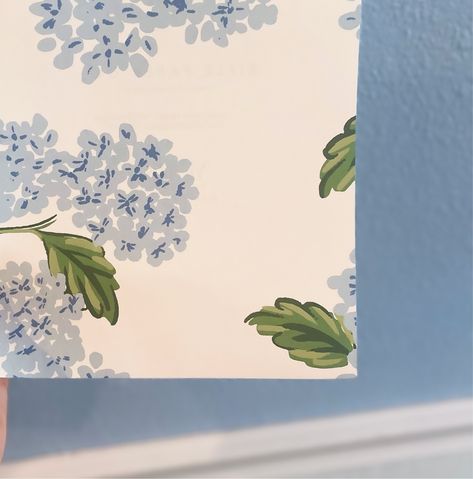 Navy Hydrangea Wallpaper curated on LTK Blue Hydrangea Wallpaper, Navy Hydrangea, Hydrangea Wallpaper, Guest Bath, Blue Hydrangea, White Houses, Spring Decor, Hydrangea, Blue And White