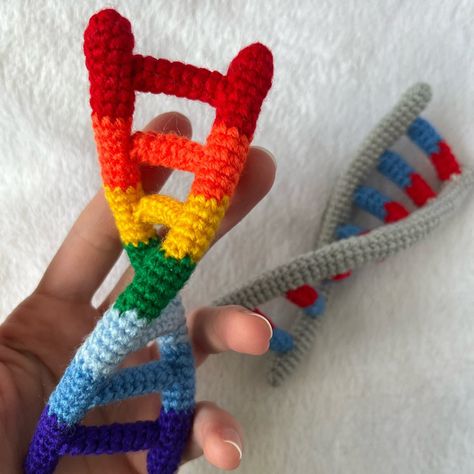 Crocheted DNA. Crocheted toy.