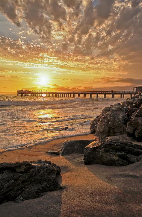 Good Evening. Amazing Sunset, Swakopmund Jetty, Namibia. Namibia Travel, Chobe National Park, Sunrise Colors, Namib Desert, Best Sunset, Places Of Interest, Trotter, Sunset Pictures, Africa Travel