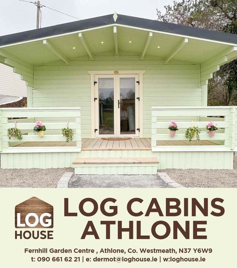 Log Cabins Athlone - Loghouse Log Cabin Homes Ireland, Homes In Ireland, Small Cabins, Log Cabin Ideas, Log Cabin Homes, Garden Centre, Small Cabin, Cabin Ideas, A Log