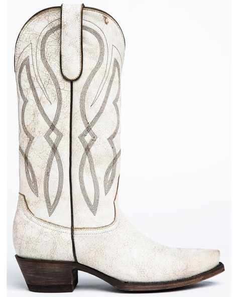 "Idyllwind Women's Colt Western Boots - Snip Toe Western heel Leather outsole Shaft embroidery 13\" shaft Snip toe Handcrafted by highly skilled boot artisans Full-grain leather Cushioned footbed Brand New, legit Boots If you have any questions, please DM me ! Happy Shopping!" Mary Jane Shoes Black, Ivory Heels, White Block Heels, Boot Barn, Leather Cushion, Leather Boots Women, Boots Knee, Cowgirl Boots, Western Boots