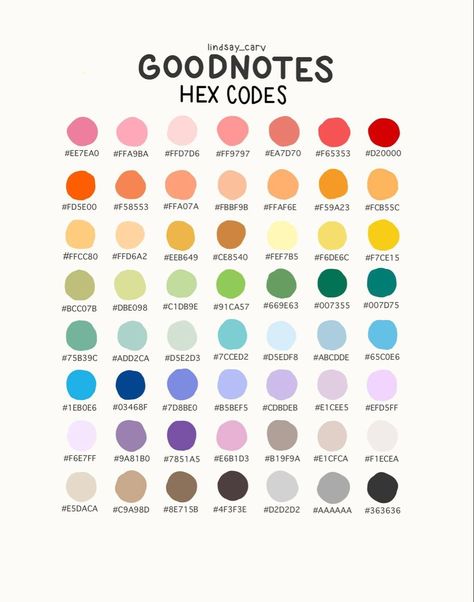 Color Palette Notability, Ipad Notes Goodnotes Colors, Notability Hex Codes, Notability Color Palette Codes, Good Note Hex Code, Ipad Notes Color Palette, Colour Palette Hex Codes Google Calendar, Aesthetic Colors With Hex Codes, Ipad Hex Codes