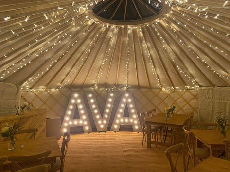 Looking for a unique party venue? @northskyyurts hosted a Bat Chayil and family celebration in their 24ft yurt over a weekend. Filled with fairylights, a bar and beautiful light up letters - it really was magical. Get in touch to book your yurt party. Yurt Birthday Party, Yurt Party, The Sky Is The Limit, Light Up Letters, Birthday Trip, Bell Tent, Sky Is The Limit, Crafts Workshop, 40th Birthday Parties