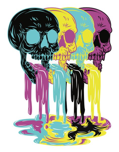 Dripping skulls done on Illustrator. *Just a trace, not original design* Psychadelic Art, Skeleton Art, Skull Wallpaper, Dope Art, Art Pop, Trippy Art, Hippie Art, Art And Illustration, Skull Art