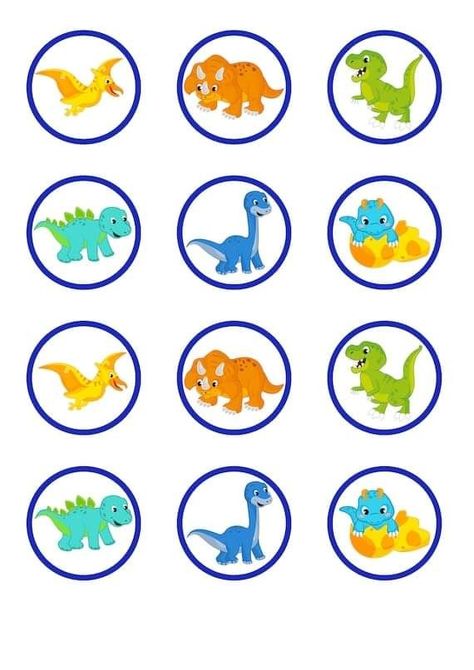 Dinosaur Cupcake, Dinosaur Cupcake Toppers, Dinosaur Clip Art, Dinosaur Cupcakes, Dinosaur Party Decorations, Dino Cake, Dinosaur Cake Toppers, Chocolate Transfer Sheets, Dinosaur Themed Birthday Party