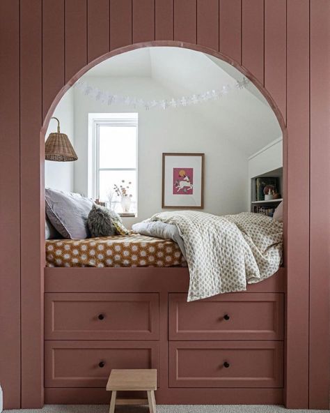 Kate Abt Design (@kateabtdesign) • Instagram photos and videos Cama Closet, Alcove Bed, Bed Nook, Built In Bed, Painted Walls, Big Girl Rooms, Kids Room Design, New Room, Girl Room