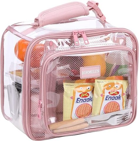 Perfect lunch bag for work and school. Big, This See Through Bag has a unisex handle design, you can Tie it to the bag while you can also put it into your school bag and work ,correctional officers bag for convenient High School Lunches, Clear Lunch Bag, Lunch Boxes For Men, Bags For Work, School Picnic, School Lunch Bag, Clear Backpack, Amazon Influencer, Phone Water