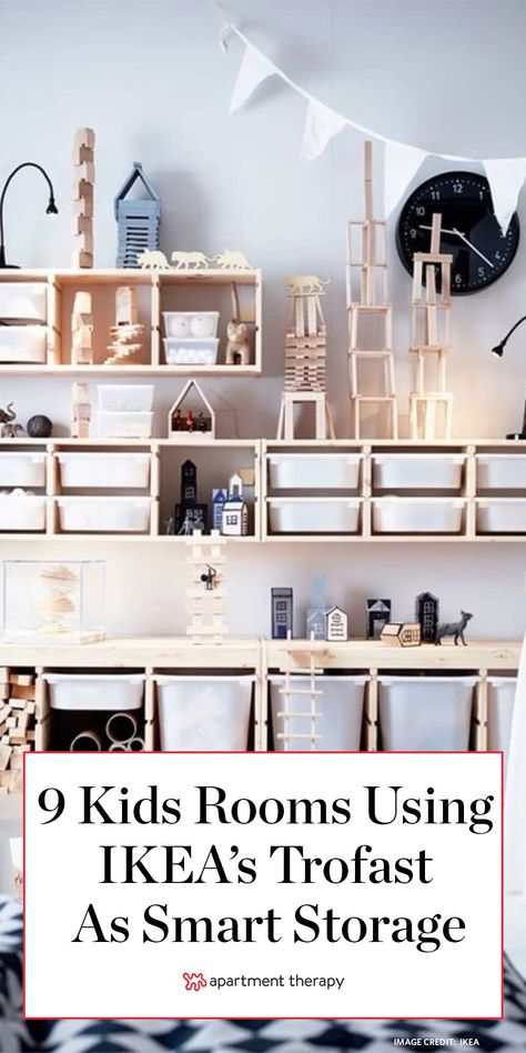 It's adaptable, can blend into the background or make a statement, and offers enough customization options to solve a range of organization conundrums. Ikea Trofast Storage, Trofast Ikea, Ikea Toys, Ikea Kids Room, Ikea Desk Hack, Ikea Trofast, Storage Kids Room, Playroom Storage, Playroom Organization