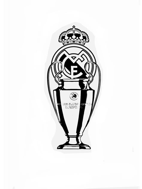 Real Madrid Tattoo Ideas, Real Madrid Tattoo, Champion Tattoo, Owl Tattoo Chest, Liverpool Tattoo, David Tattoo, Madrid Tattoo, Real Madrid Logo, Logo Club