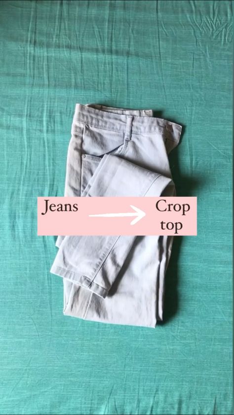 An easy diy crop top from jeans . Follow me for more on instagram : @nidhisalvii #diy #diyideas #croptop #denim #jeans #easydiy #fashion #fashionblogger #fashiondiy #fashionista #fashionstyle #fashiontrend Top From Jeans, Denim Top Diy, Diy Denim Top, Homemade Outfits, Diy Crop Top, Crop Top With Jeans, Denim Crop Top, Denim Diy, Jeans Diy