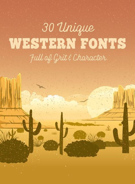 30 Unique Western Fonts Full of Grit & Character It’s no wonder that old style Western fonts are still in great demand today. Not just when you want to evoke that ol’ Wild West feel, but also when you need your designs to stand out. Whether you’re working on branded posters or custom logos, trust on Western fonts to save the day. #westernfont #font #ad Western Script Font, Western Typography Design, Western Canva Fonts, Western Packaging, Western Lettering, Western Graphic Design, Western Typography, Cowboy Font, Logo Design Unique