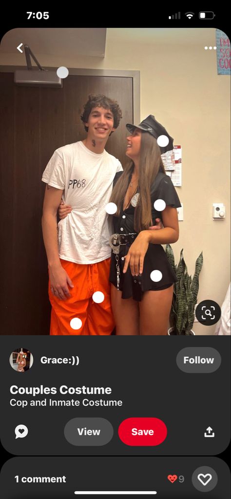 Men Inmate Costume, Boxing Halloween Costume Couple, Couple Halloween Cop And Inmate, Prisoner Halloween Costume Guy, Couples Costumes Cop And Prisoner, Couples Prisoner Costume, Police Officer And Prisoner Costume Couple, Sadie’s Couple Costumes, Fbi Couple Costume