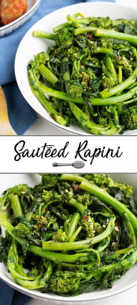 A simple Sautéed Rapini Recipe made with olive oil, garlic, Italian Seasoning and some chili peppers if you like things a little spicy. A great side dish that goes perfect with Italian meatballs, pasta, chicken or beef. | The Delicious Spoon @thedeliciousspoon #rapini #rapinirecipes #sauteedrapini #healthysidedishes #21dayfixdinnerecipes #21dayfixrecipes #health #vegansidedishes #veganrecipes #thedeliciousspoon Rappini Recipes, Rapini Recipes, Meatballs Pasta, Pasta Chicken, Olive Oil Garlic, Healthy Vegetable Recipes, Vegetable Side Dishes Recipes, Healthy Living Recipes, Vegan Side Dishes