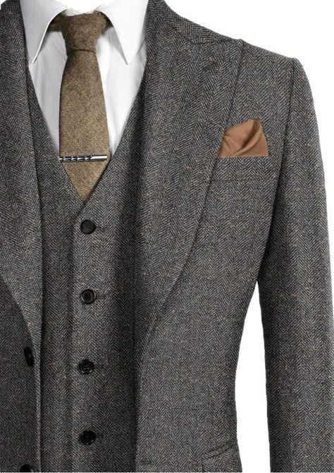 Gray Tweed Suit, Tom Shelby, Thomas Shelby Peaky Blinders, Green Tweed Suit, Black Velvet Suit, Brown Tweed Suit, Grey Tweed Suit, Mens 3 Piece Suits, White Linen Suit