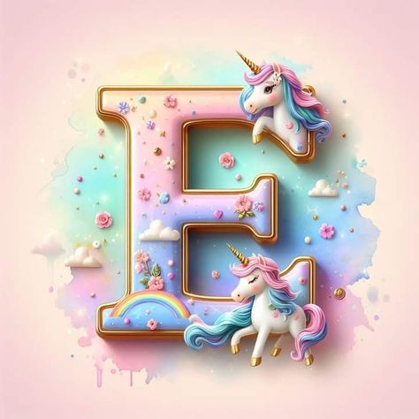 Unicorn Letters, Alphabet Journal, Alphabet Letters Images, Alphabet Art Print, Pine Cone Art, Letter Art Design, Lilo And Stitch Drawings, Whatsapp Wallpaper Cute, Photo Collage Design