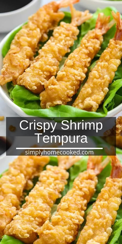 Shrimp Tempura Recipe, Shrimp Tempura Sushi, Crunchy Shrimp, Tempura Prawns, Tempura Recipe, Sushi Recipes Homemade, Chinese Food Recipes, Crispy Shrimp, Shrimp Tempura