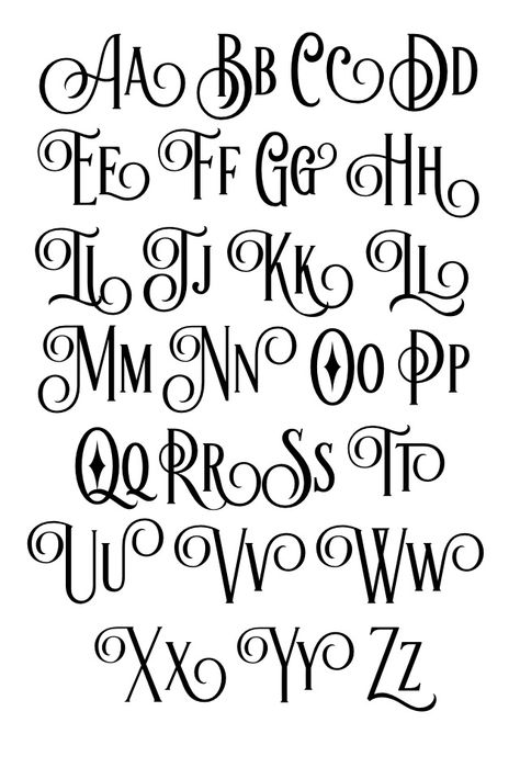 Fancy Calligraphy Alphabet Fonts, New Years Fonts Alphabet, Unique Calligraphy Ideas, Calligraphy Fonts Alphabet Cursive Fancy Letters, Fronts Letters Design, Cursive Hand Lettering, Pretty Lettering, Old English Alphabet, Hand Lettering Alphabet Fonts