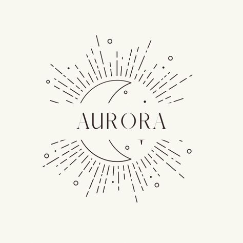 Aurora Tattoo Name, Aurora Tattoo Ideas, Aurora Name, Aurora Logo, Aurora Goddess, Aurora Tattoo, Esthetician Marketing, Food Poster Design, Tattoos For Kids