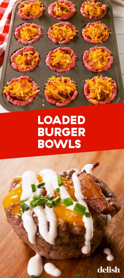 Loaded Burger Bowls, Loaded Burger, Ranch Burgers, Burger Bowls, Low Carb Diets, Low Carb Diet Recipes, Healthy Low Carb Recipes, Keto Recipes Dinner, Low Carb Dinner Recipes