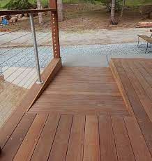 Deck Ramp Ideas & Photos | Houzz Deck Ramp Ideas, Porch With Ramp, Ramp Ideas, Wheelchair Ramps For Home, Wheelchair Ramp Design, Outdoor Ramp, Wooden Ramp, Ramp Design, Custom Farmhouse