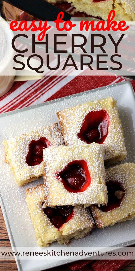 Cherry Squares, Cherry Pie Filling Recipes, Soft Sugar Cookie, Sweet Cherry Pie, Cherry Bars, Magnolia Bakery, Cherry Cookies, Cherry Desserts, Favorite Cookie Recipe