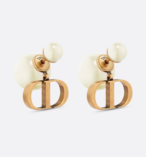 Dior Tribales Earrings Antique Gold-Finish Metal with White Resin Pearls | DIOR Christian Dior Earrings, Rich Brands, Dior Earrings Pearl, Earrings Luxury, Christian Dior Jewelry, Dior Accessories, Dior Jewelry Earrings, Dior Pearl Earrings, Dior Earrings