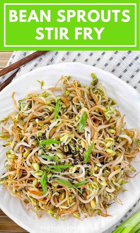 Recipes With Bean Sprouts, Bean Sprouts Recipes, Bean Sprout Stir Fry, Stir Fry Vegan, Recipes Using Beans, Bean Sprout Recipes, Bean Sprout Salad, Vegetable Side Dishes Healthy, Veggie Side Dish Recipes