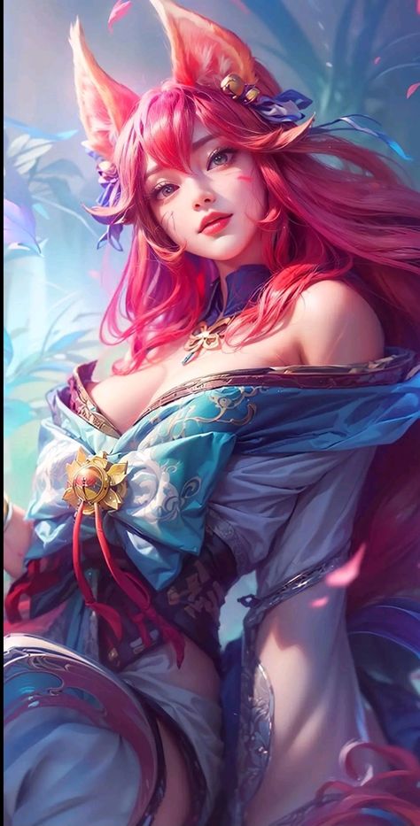 IA Star Guardian Jinx Fanart, Ahri League Of Legends Wallpapers, Star Guardian Ahri, Ahri Fanart, Star Guardian Jinx, Ahri Kda, League Of Legends Ahri, Ahri League Of Legends, Ahri Wallpaper