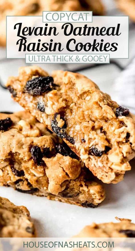 Cookies Receita, Oatmeal Desserts, Levain Cookie Recipe, Copycat Cookies, Subway Cookies, Levain Cookies, Big Cookies, Large Cookies, Cookie Recipes Oatmeal Raisin