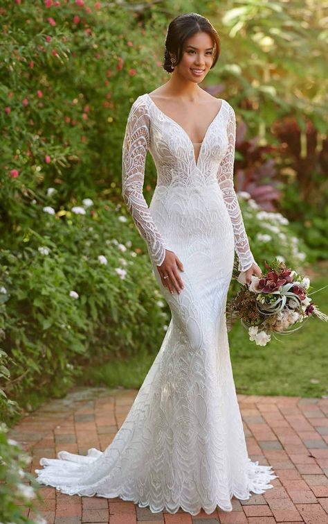 Slim Fitting Wedding Dresses Long Sleeve, Wedding Dresses Fitted Sleeves, Sheath Wedding Gown With Sleeves, Long Sleeve Satin Wedding Dress Simple, Long Sleeve Wedding Dress Form Fitting, Wedding Dresses With Sleeves Fit And Flare, Curvy Fitted Wedding Dress, Long Sleeve Lace Wedding Dress Mermaid, Lace Fit And Flare Wedding Dress With Sleeves