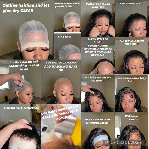 Wig Install Step By Step, Wig Install Business, How To Install A Wig Step By Step, T Part Wig Install, Wig Essentials List, Wig Install Tutorials, Wig Tips, Diy Hair Wig, Got2b Glued