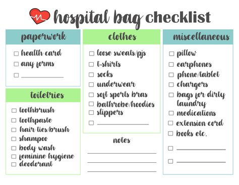 Not sure what to pack for your hospital stay? I made up this handy checklist to help you stress a little bit less! Just open the image, right click, save and print! :) Hospital Packing List Surgery, Surgery Hospital Bag Checklist, Pre Surgery Checklist, Surgery Bag Checklist, Hospital Bag Checklist For Surgery, Bariatric Hospital Bag, What To Pack In Hospital Bag For Surgery, Bariatric Sleeve Surgery Packing List, Gastric Bypass Hospital Bag