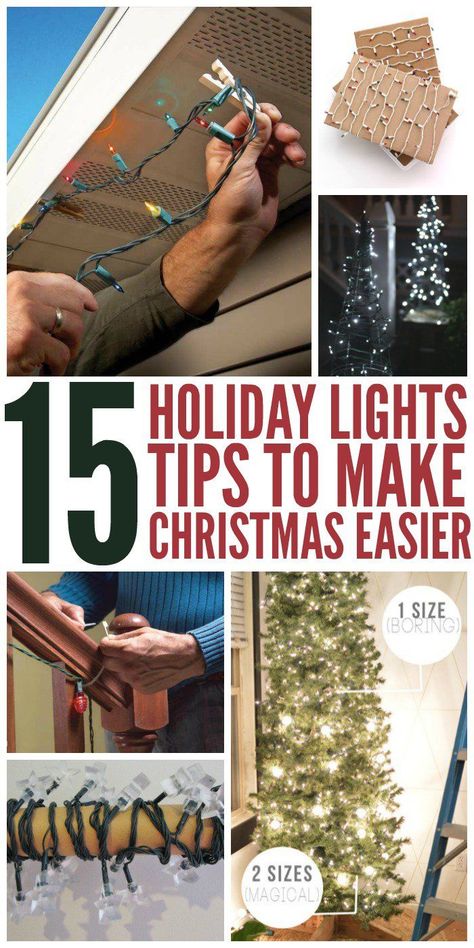 Who doesn't love the look of Christmas lights? Unfortunately, getting them up can be a real pain. But maybe it doesn't have to be. Here is list of tips and tricks for hanging holiday lights that could save you countless house and remove the stress, leavin Christmas Lights Outside, Diy Christmas Lights, Christmas Light Installation, Hanging Christmas Lights, Christmas House Lights, House Simple, Christmas Hacks, Xmas Lights, Outdoor Christmas Lights