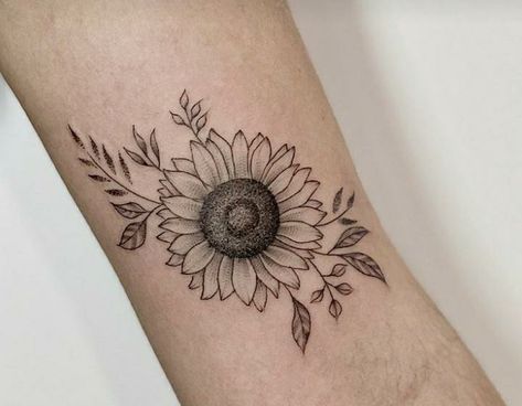 Y Tattoo, Sunflower Tattoo Simple, Sunflower Tattoo Shoulder, Flower Wrist Tattoos, Tattoos For Women Flowers, Vine Tattoos, Sunflower Tattoos, Wrist Tattoos For Women, Sunflower Tattoo Design