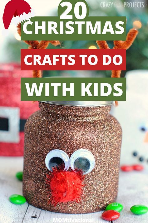 Omg! These christmas crafts for kids are such great diy ideas!! I was looking for some easy christmas crafts and these are perfect for the Holidays Easy Craft Christmas Decorations, Holiday Crafts Christmas Kids, Christmas Crafting For Kids, Kids Christmas Diy Gifts, Christmas Decor Ideas For Children, Christmas Crafts For Kids To Make For Parents, Xmas Crafts For Kids To Make, Kids Crafts Christmas Gifts, Kids Christmas Gift Crafts