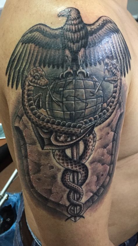 FMF CORPSMAN tribute tattoo from Patan Tattoo in Jerez Spain Corpsman Tattoo, Navy Hospital Corpsman, Tribute Tattoo, Marine Tattoo, Philippine Eagle, Navy Corpsman, Medical Tattoo, Tribute Tattoos, Filipino Tattoos