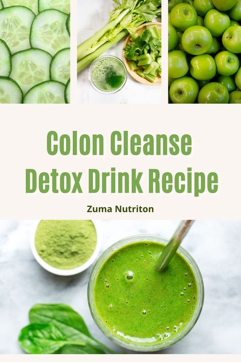 Healthy Green Juice, Green Juice Recipe, Recipe Smoothie, Colon Cleanse Recipe, Cleansing Drinks, Colon Cleansing, Colon Detox, Colon Health, Cleanse Detox