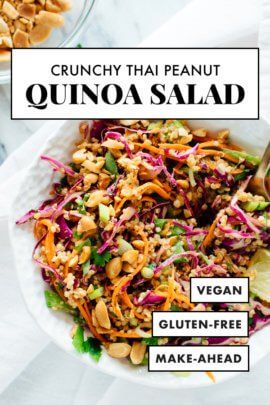 Crunchy Thai Peanut & Quinoa Salad - Cookie and Kate Flavored Quinoa, Peanut Quinoa Salad, Quinoa Salad Recipe, Thai Peanut, Salad Pasta, Quinoa Salad Recipes, Lunch Recipe, Snow Peas, Vegan And Gluten Free