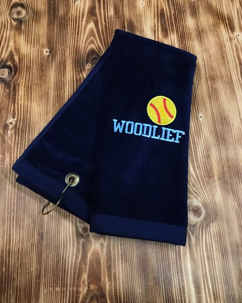 Softball Towels, Personalized Softball Gifts, Custom Softball, Softball Gifts, Golf Towel, Golf Towels, Tri Fold, Sport Bag, Golf Bags