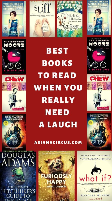 Best Books to Read When You Really Need A Laugh. Read some of the funniest books of all time by fiction and nonfiction writers from around the world. The Most hilarious books that will make you laugh out loud and boost your mood. #FunnyBooks #BookLists #BookLover #ComedyBook #BookLists Books That Make You Laugh, Best Fiction Books Of All Time, Books You Must Read, Funniest Books, Book List Must Read, Need A Laugh, Fiction Books To Read, Funny Books, Book Club Reads