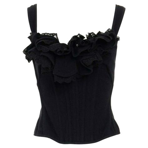 Lace Corset Top, Lace Corset, How To Pose, Luxury Lingerie, Lace Ruffle, Look At You, Black Ruffle, Stage Outfits, Comme Des Garcons