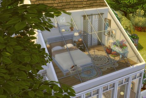 Simblr — viiintagepeach: Small Skylight Cottage 1... Small Skylight, Croquis Architecture, Sims 4 Cottage, Lotes The Sims 4, Build A Dog House, Sims 4 House Plans, Sims 4 House Building, Sims 4 House Design, Video Game Rooms