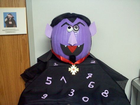 Count Von Count...our AcCounting pumpkin LOL Accounting Pumpkin Ideas, Lol Pumpkin, Count Von Count, Pumpkin People, Accounting Humor, Contest Ideas, Pumpkin Decorating Contest, Pumpkin Contest, Pumpkin Carving Ideas