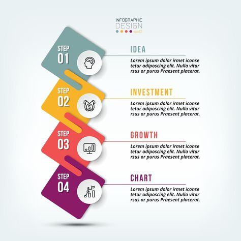 Flow Infographic, Process Infographic, Work Flow, Infographic Template, Icon Collection, Infographic Templates, Infographic Design, The 4, Vector Art