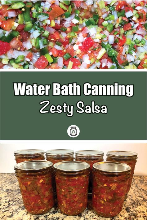 Master the art of water bath canning with our zesty salsa recipe! This step-by-step guide is perfect for food preservation enthusiasts looking to capture the fresh flavors of tomatoes, peppers, onions, and garlic. Our detailed instructions ensure your salsa is safely preserved and delicious. Ideal for both beginners and experienced canners, this tutorial will help you enjoy homemade salsa all year round. Visit PreservingGuide.com for the full recipe and more canning tips. Fresh Salsa For Canning, Large Batch Salsa For Canning, Canning Tomato Salsa Recipe, Best Canned Salsa Recipe Ever, Salsa For Water Bath Canning, Fresh Salsa Recipe Homemade Canning, No Cook Salsa For Canning, Hot Pepper Salsa Canning Recipe, Hot Salsa Canning Recipes