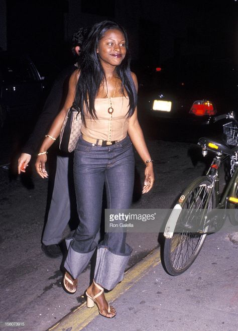 Foxy Brown during Party For The Launch of ClickRadio at Exit in New York City, New York, United States. Foxy Brown 90s, Dru Hill, 2000s Japanese Fashion, 2000s Outfit, Foxy Brown, 00s Fashion, Outfit 90s, Brown Outfit, Thrift Fashion