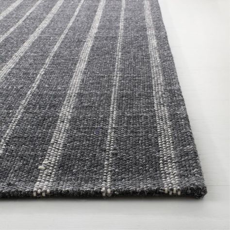 Lauren Ralph Lauren Miles Stripe Handwoven Wool Viscose Charcoal Indoor Area Rug & Reviews | Wayfair Stripe Rug, Safavieh Rug, Charcoal Rug, Viscose Rug, Rug Size Guide, Furnishings Design, Rug Direct, Area Rug Collections, Striped Rug